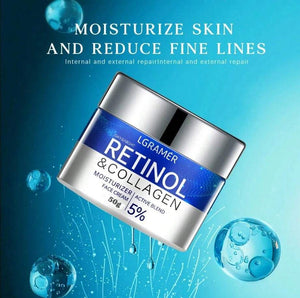 50g Lgramer Retinol Wrinkle Cream, Anti-Aging, Firming, Lifting, Moisturizing, Brightening, Skincare Cosmetic