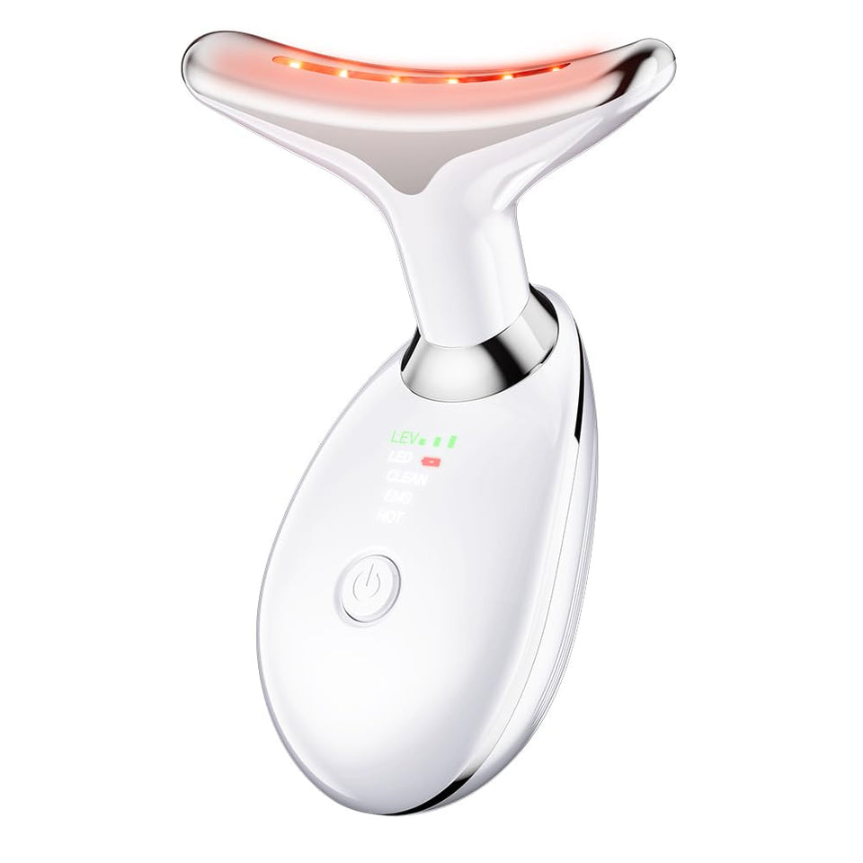 3 Colors Led Neck Face Beauty Device Photon Therapy Skin Tighten Reduce Double Chin Anti Wrinkle