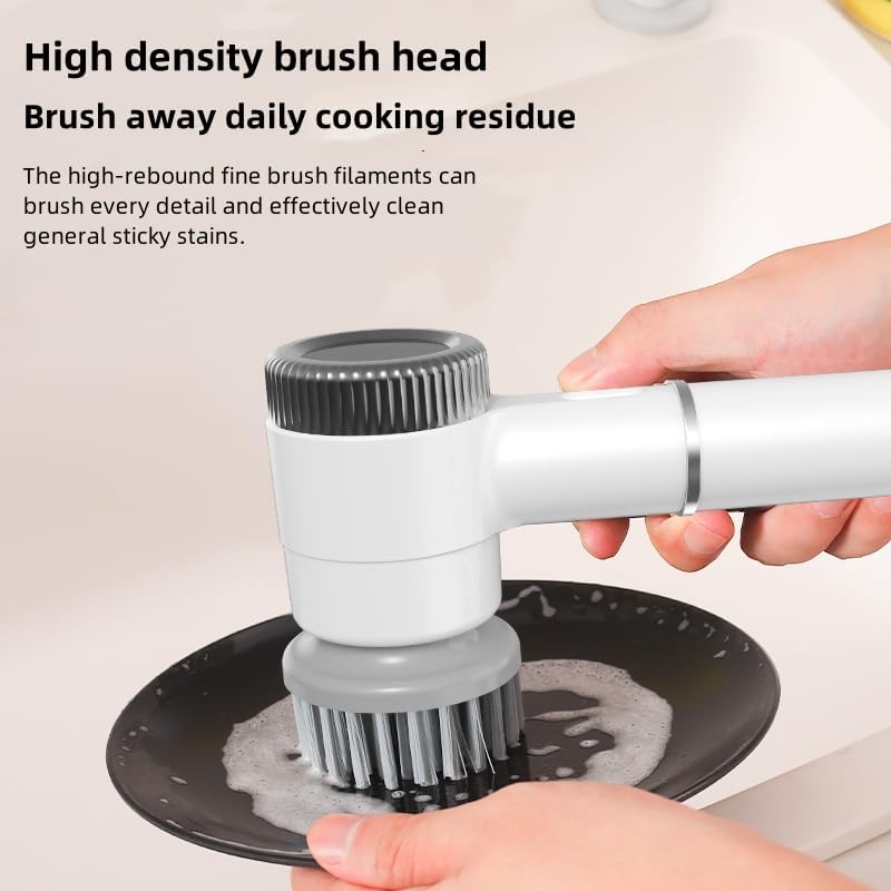 Electric Rotary Floor Scrubber, 6 Cordless Cleaning Brushes with Replaceable Cleaning Heads, Powerful Shower Floor Scrubber for bathrooms, bathtubs, Tiles, and Floors