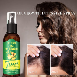 4Boxs 7 Days Ginger Hair Growth Oil Spray, Germinal Serum Essence Oil, Supports Healthy Hair, Thinning Treatment Hair Growth Oil for Women & Men 30ML, 1.01 Fl oz/1 Box