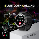 Smart watch with AMOLED Always On Display Smartwatches for men, BT Calling Waterproof Fitness Watch with Heart Sleep Monitor for Android iOS (Black)