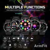 Smart watch with AMOLED Always On Display Smartwatches for men, BT Calling Waterproof Fitness Watch with Heart Sleep Monitor for Android iOS (Black)